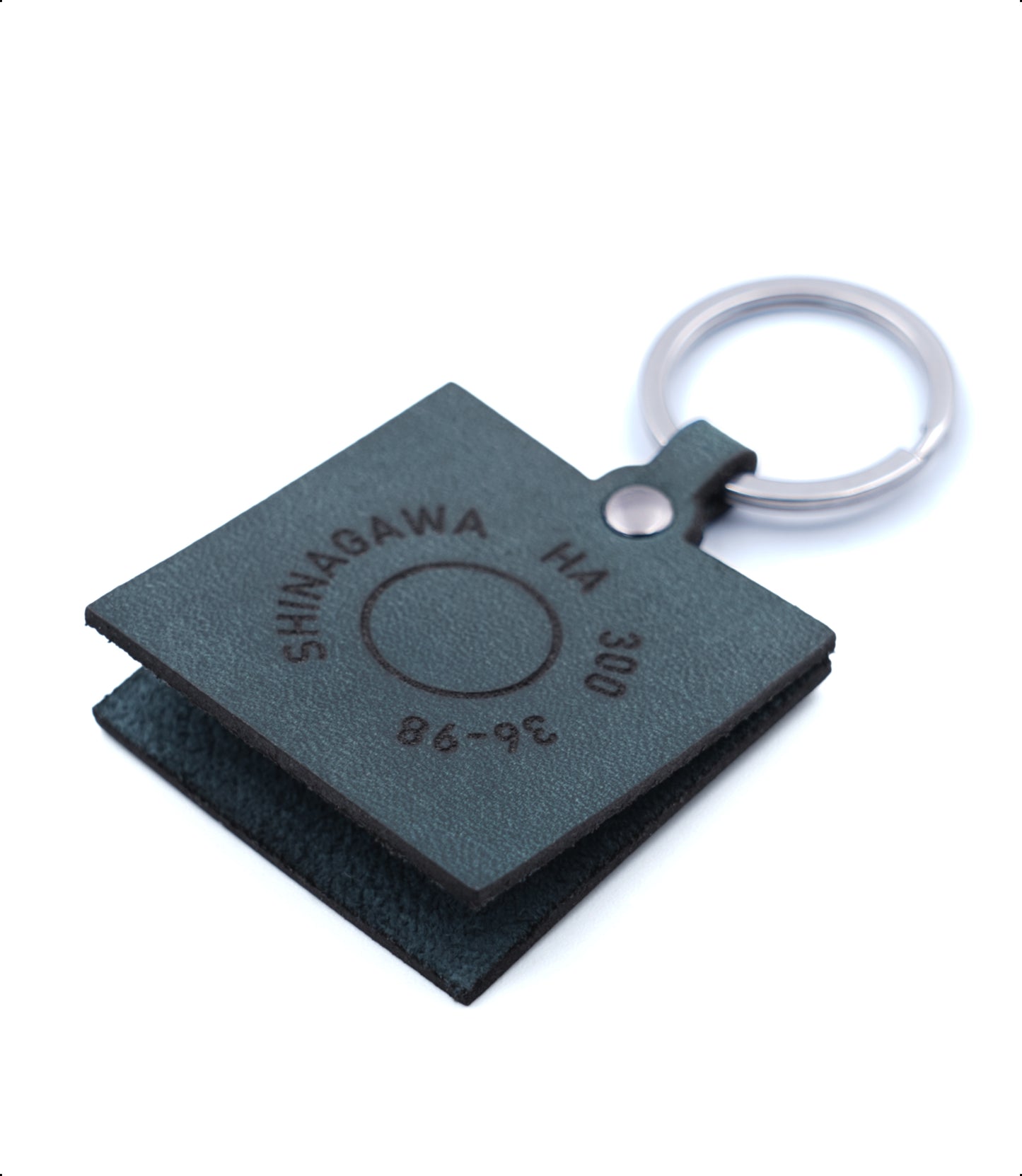 Large engraved square keychain (blue)