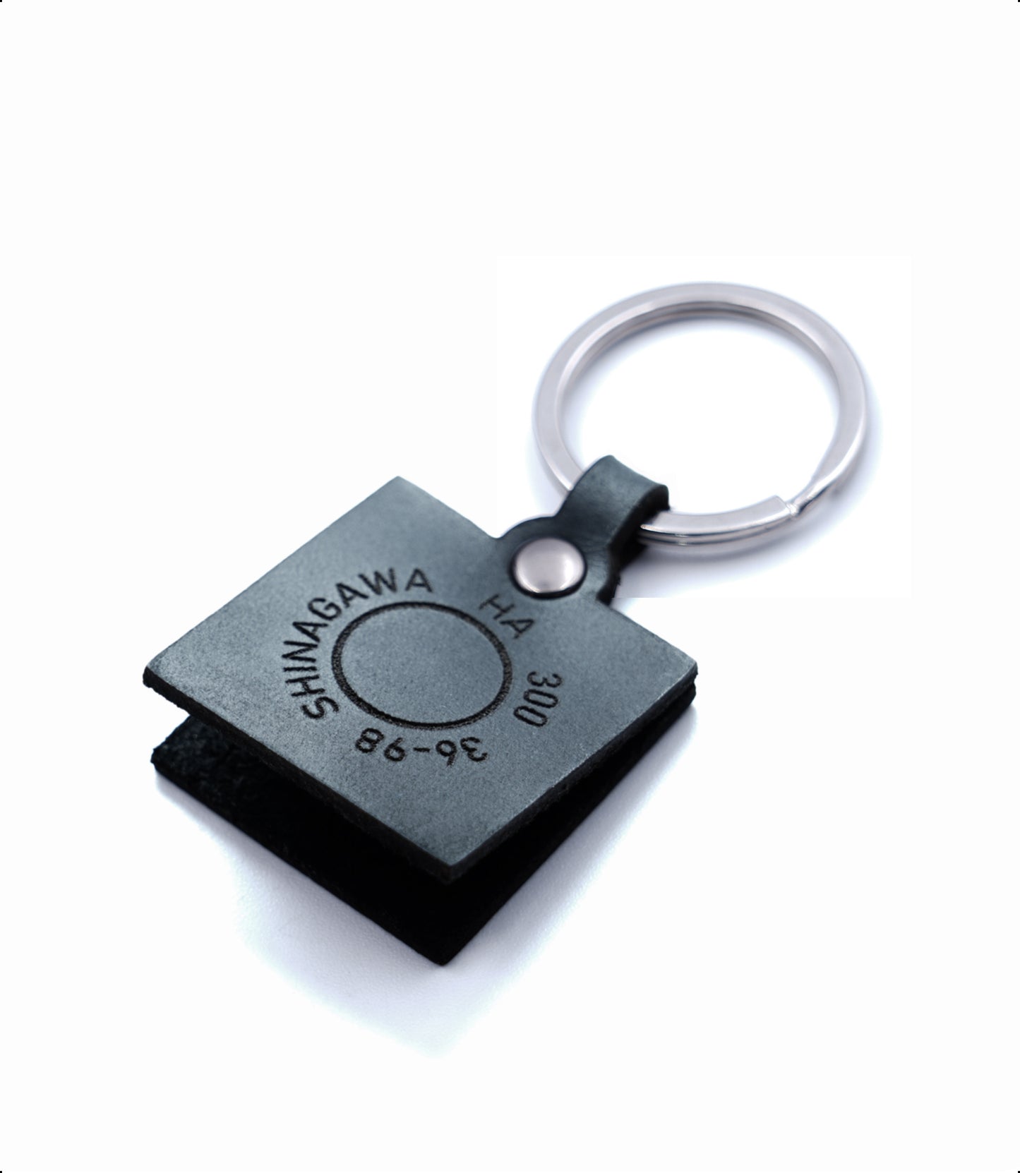 Small engraved square keychain (black)