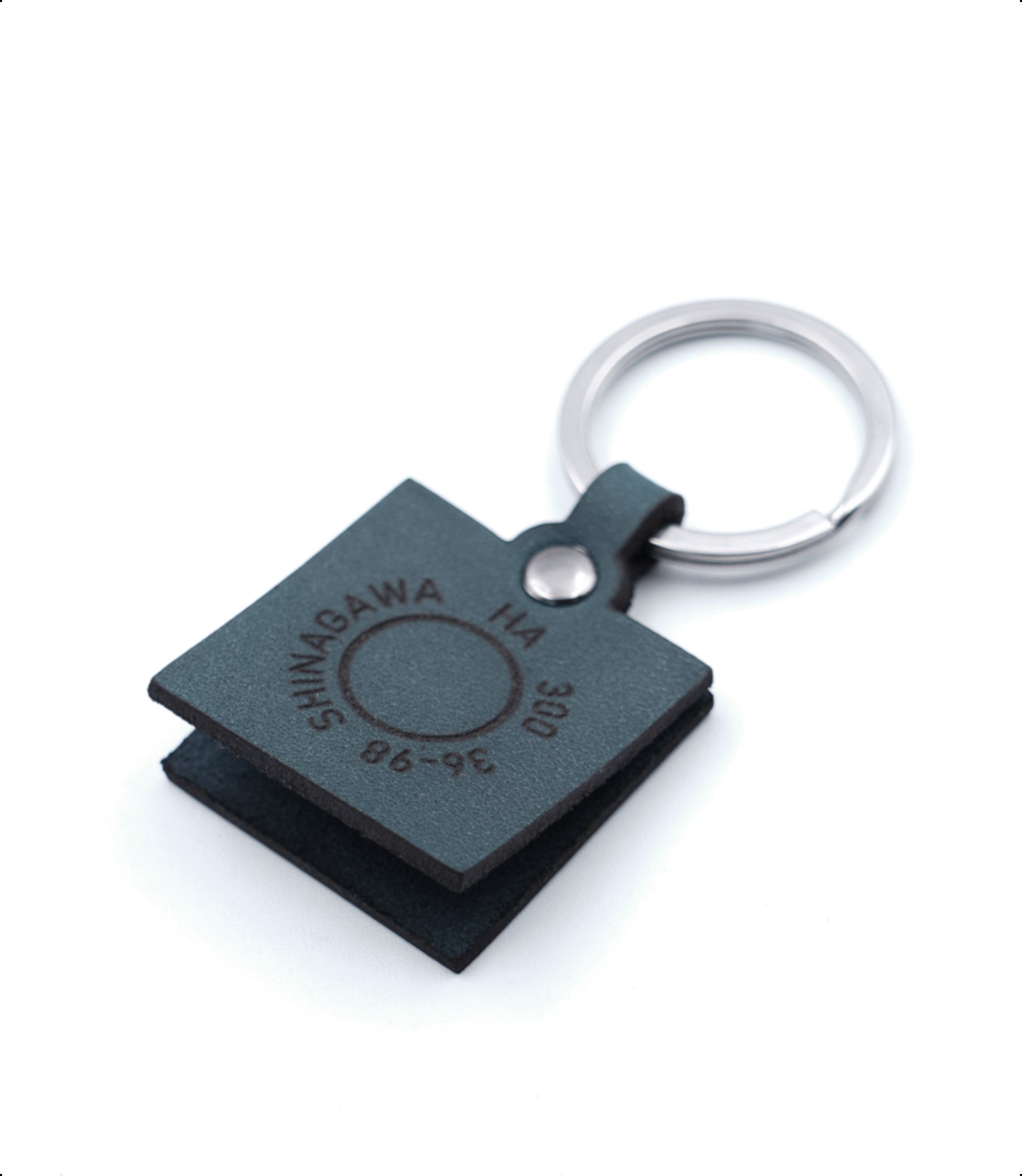 Small engraved square keychain (blue)
