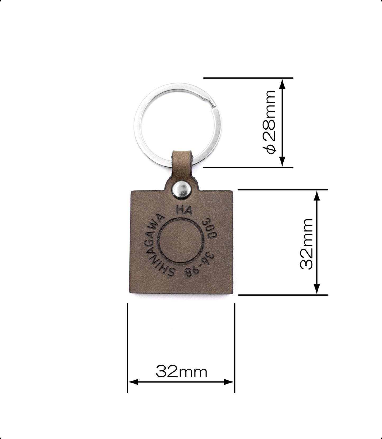 Small engraved square keychain (brown)