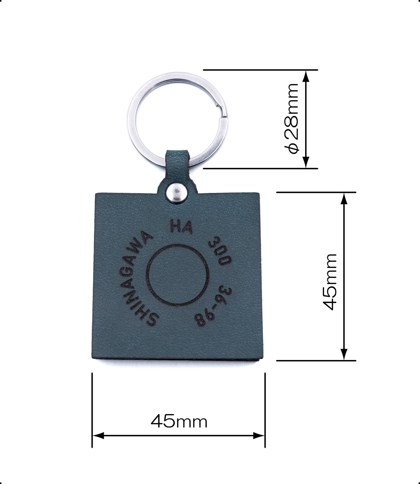 Large engraved square keychain (blue)