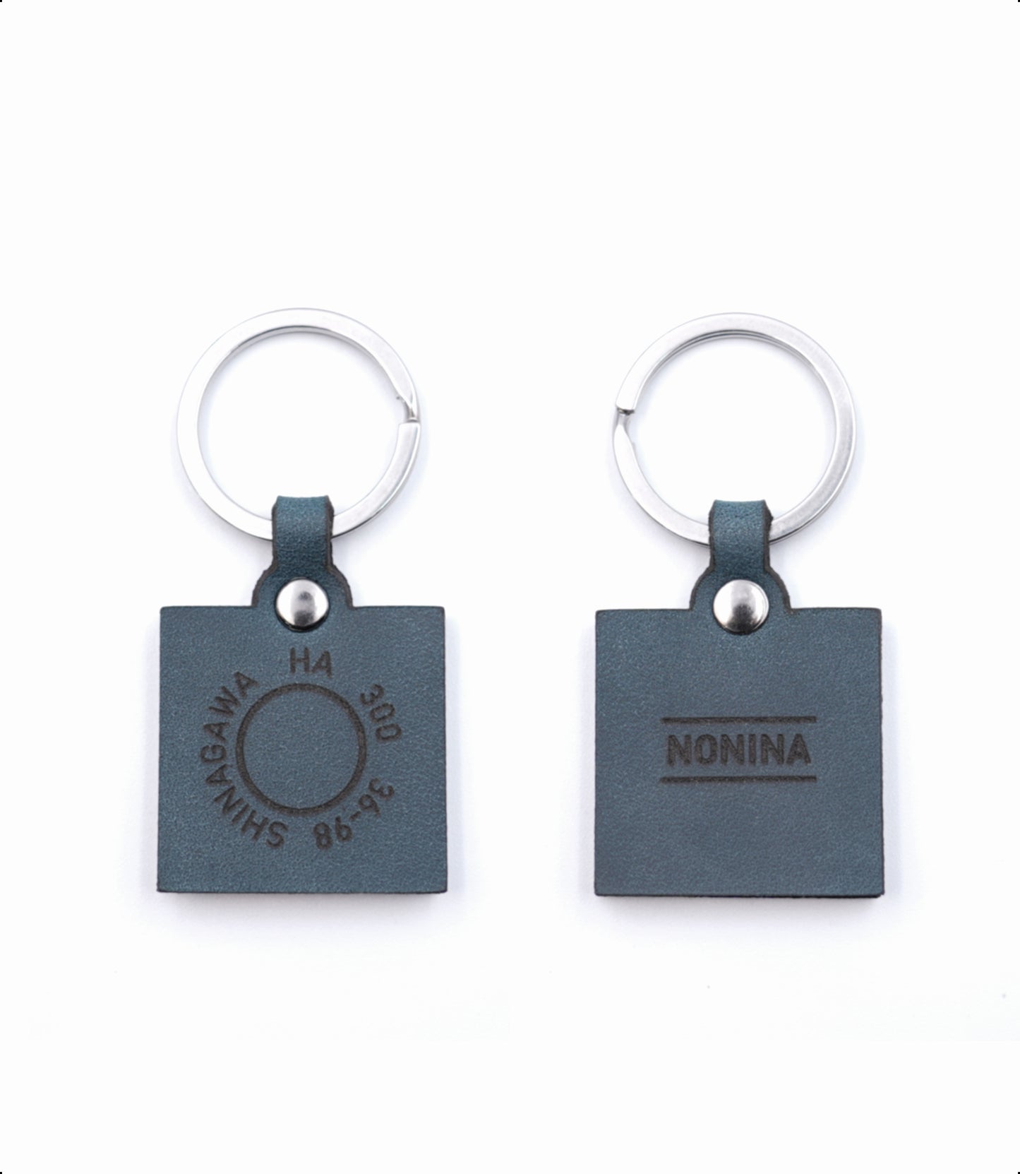 Small engraved square keychain (blue)
