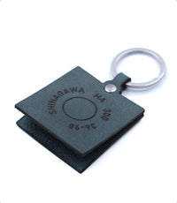 Large engraved square keychain (blue)