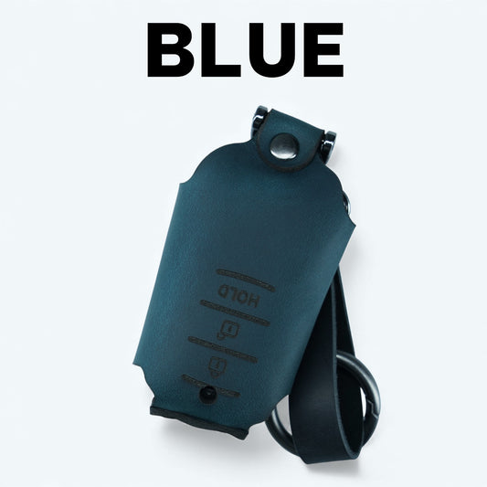 Honda スマートキーケース 3ボタン対応 本革 ブルー ヴェゼル ZR-V CR-V シビック フリード フィットなど対応 高耐久レザー キーカバー
