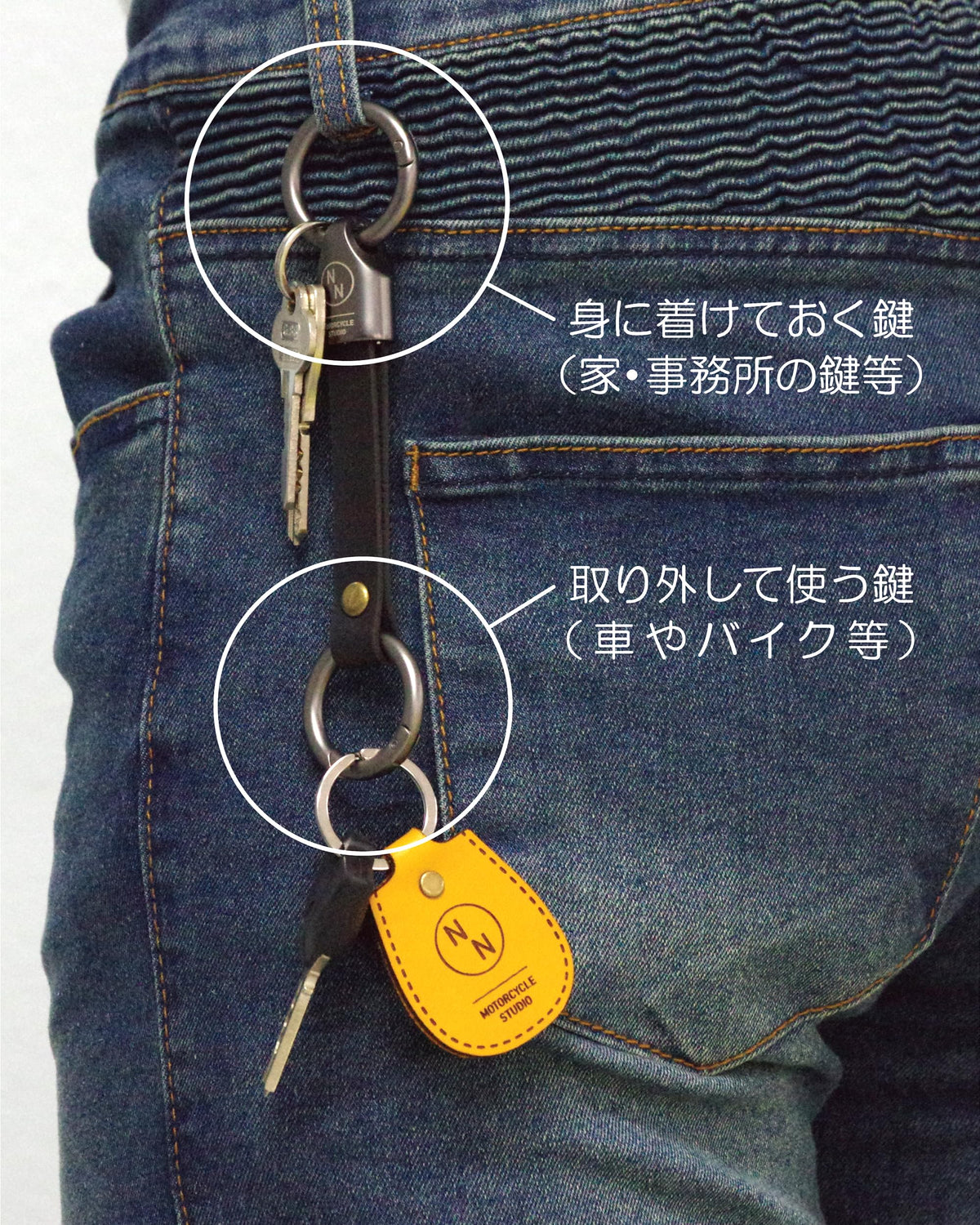 ホンダ向けノニーナ オリジナル キーチェーン（キーホルダー）のMセット