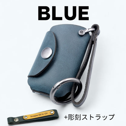 レクサス  RX300 / NX300 / IS300  に対応したブルーのスマートキーケース（彫刻ストラップ付き）