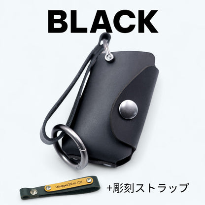 レクサス LX600 / RX350 / NX250 に対応したブラックのスマートキーケース（彫刻ストラップ付き）