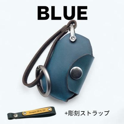 スズキ ハスラー、ジムニー、クロスビーに対応したブルーのスマートキーケース（彫刻ストラップ付き）