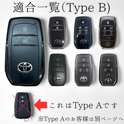 トヨタ車のスマートキー（Type B）適合形状一覧 ― ノア・ヴォクシー・プリウス・ハリアーなどに対応／Type Aとは形状が異なります